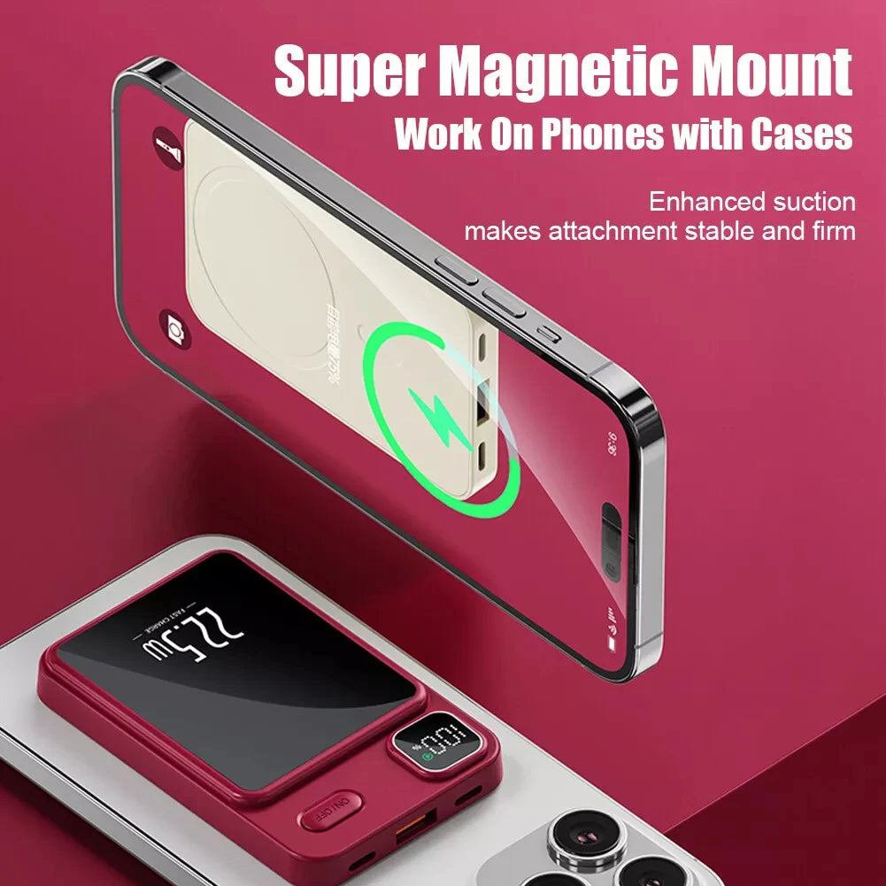 min Magnetic Wireless Charging Power Bank Manufacturer 5000mah 22.5w Outdoor Power Bank Wireless Charger Battery Pack Powerbank