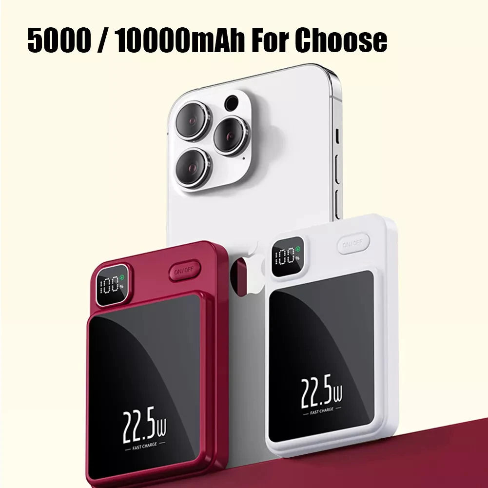 min Magnetic Wireless Charging Power Bank Manufacturer 5000mah 22.5w Outdoor Power Bank Wireless Charger Battery Pack Powerbank