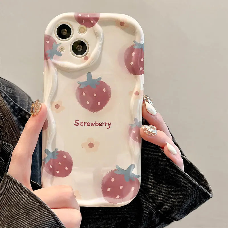 Strawberry Phone Case For iPhone  17PROMAX 17PRO 17 16PROMAX 16PRO 16 14 Pro Max 15 11 12 13 Mini Soft Silicone Cover